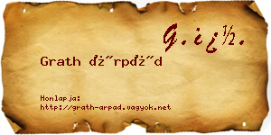 Grath Árpád névjegykártya